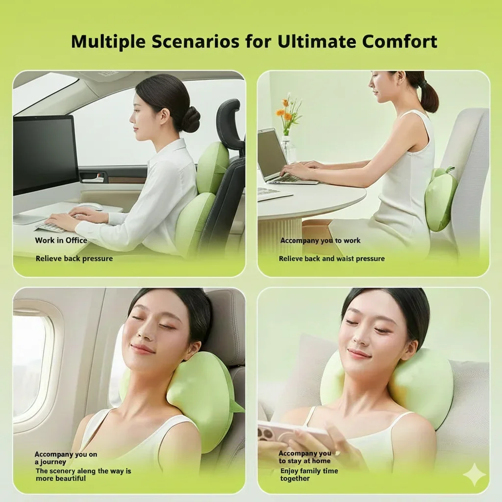 

Portable Electric Massage Cushion Bionic Kneading Back Neck Massager for Home Travel Constant Temperature Heating Therapy Pillow