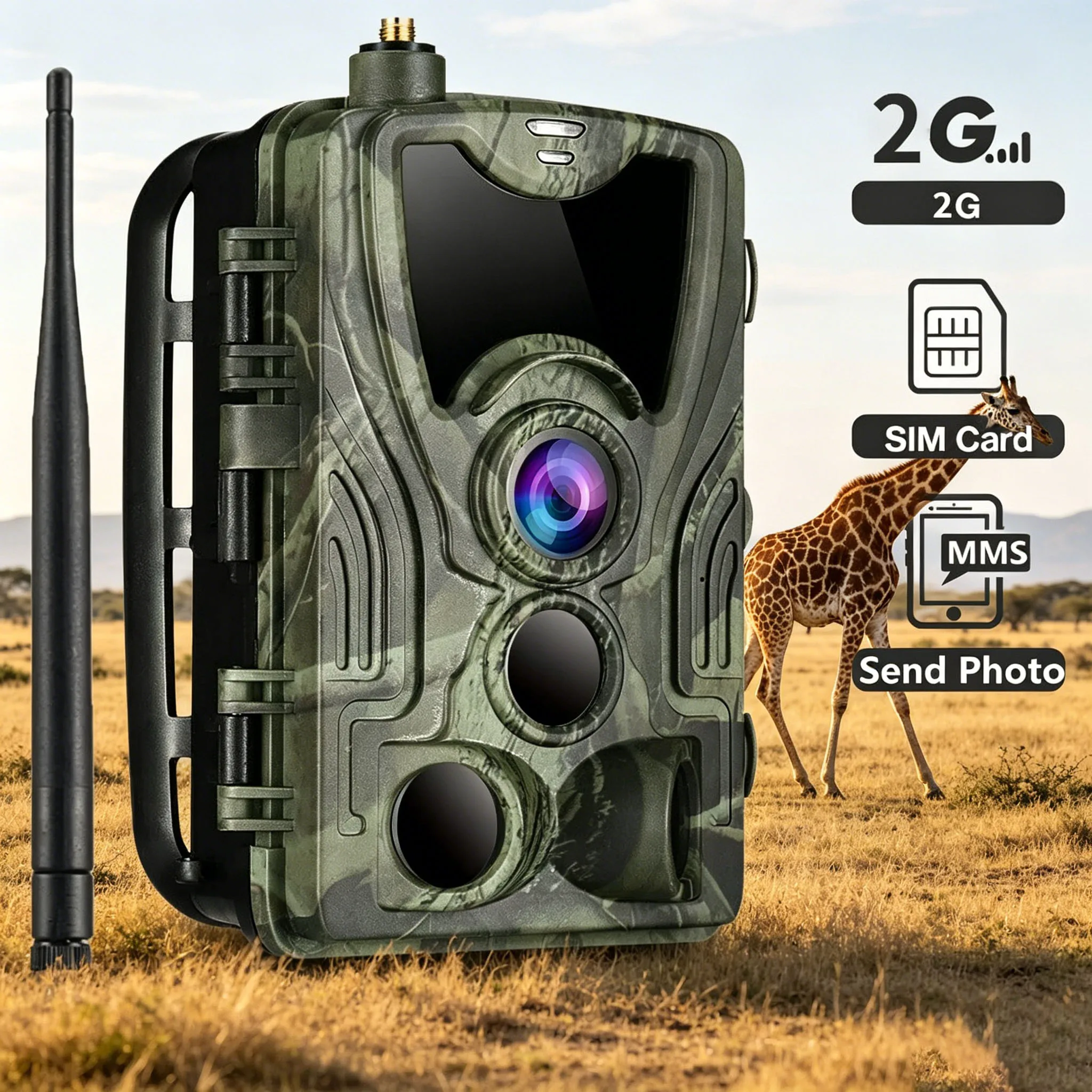 

2G Hunting Trail Camera Suntekcam HC801M 20MP 1080P 0.3s Fast Trigger Wildlife Photo Trap with MMS SMTP SMS Alert