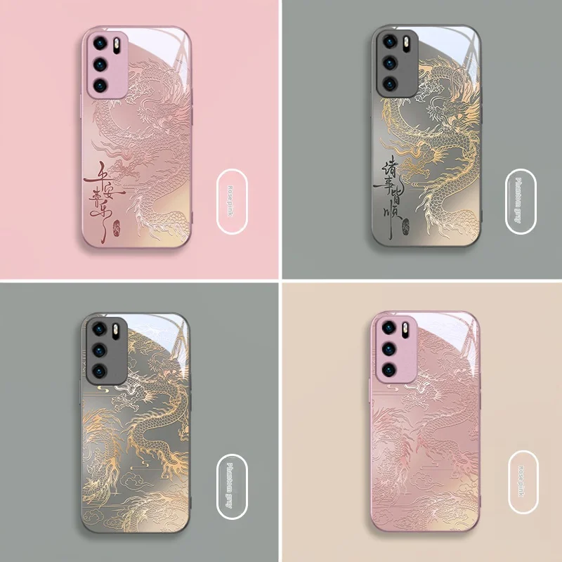 Chinese style Huawei phone case limited edition for Huawei p60 phone case Dragon Year mate60pro Antique nova11 China Dragon P20