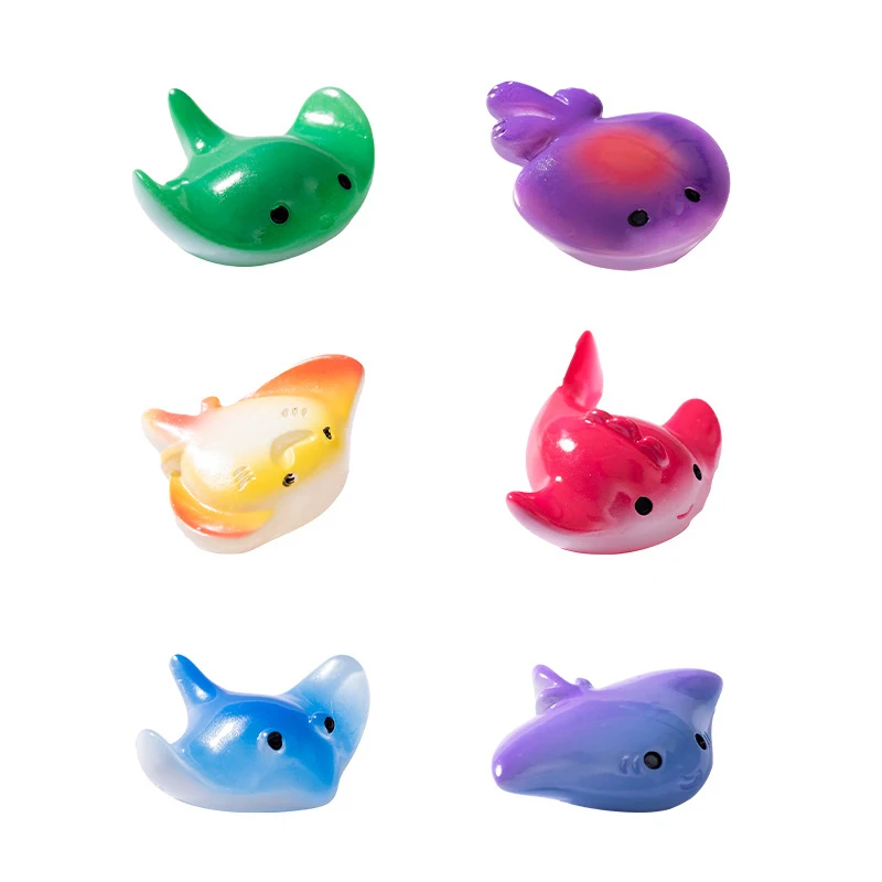 Colored Devil Fish Resin Miniature Figurines Crafts DIY Fish Tank Aquarium Octopus Car Ornament Home Desktop Decoration Gifts