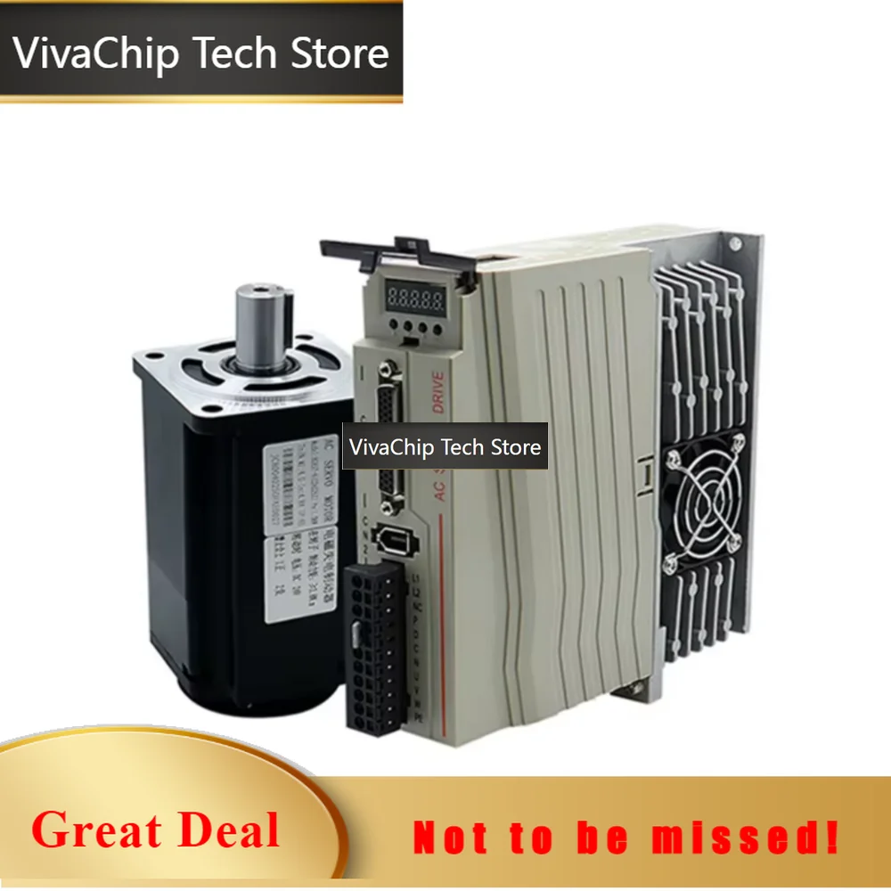 VivaCTHLTNC 60 80 AST 400W 600W 750W 1KW 220V Ac Servo Motor Kit With Magnetic 17bit Absolute Encoder +T3D 20A Driver For CNC En