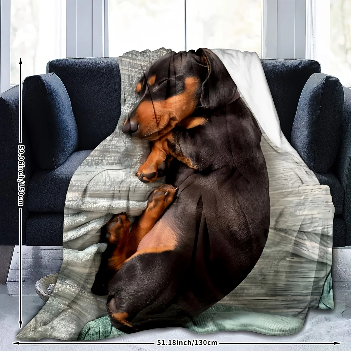 1 Adorable Dachshund Blanket, an Ultra-soft and Comfortable Flannel Gift Blanket, Lightweight Plush Flannel Throw, a Warm Plush