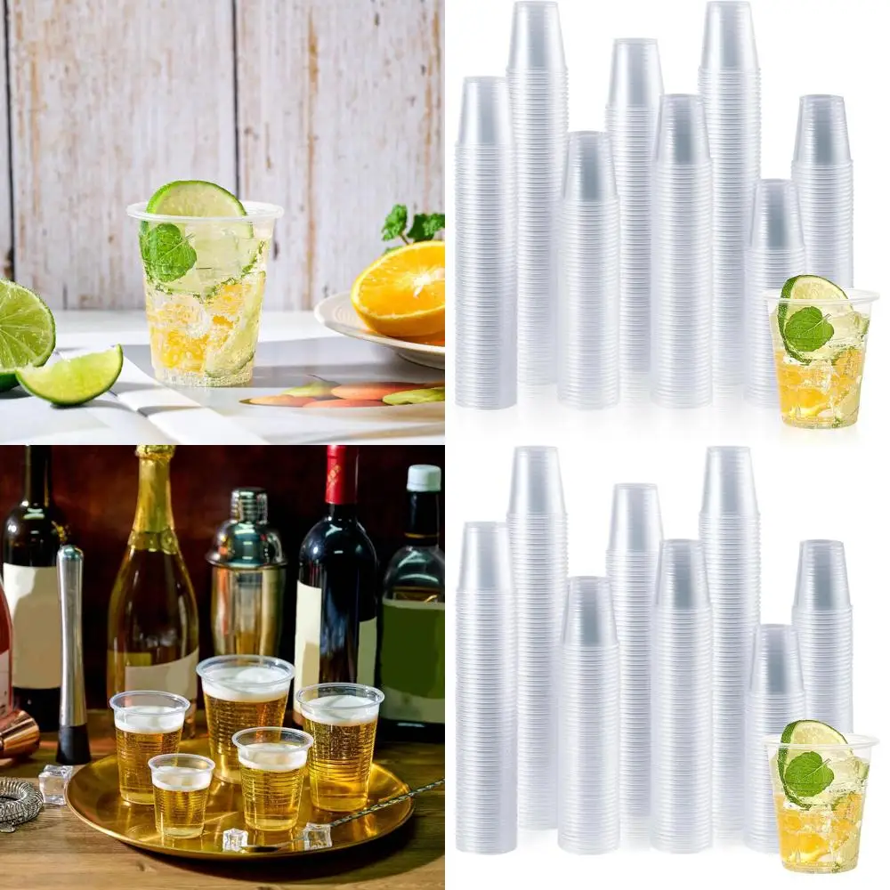 

5 oz Clear Small Plastic Cups, Disposable Cold Drink Shot Cups, Ideal for Party, Office, Bathroom Use