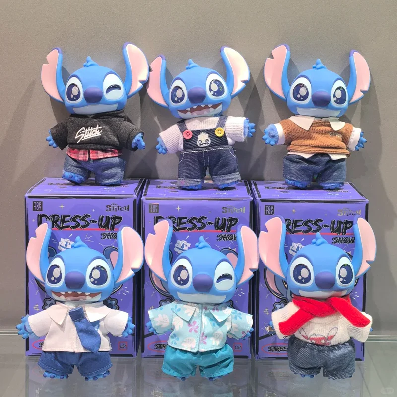 

Toptoy Stitch Dress Up Show Series Слепая коробка Милый мультфильм Аниме Периферийные виниловые куклы Слепая коробка Рюкзак Подвеска Кукла Подарочная игрушка