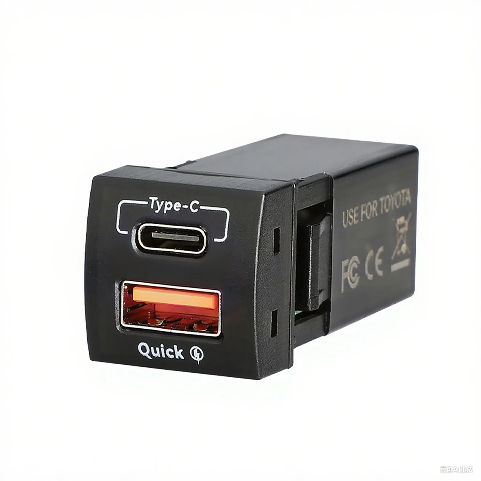 Car Quick Charger Type-c PD+USB QC3.0 Push Switch Dual USB Power Outlet for Toyota Land Cruiser Prado Rav4 Camry HiAce Corolla