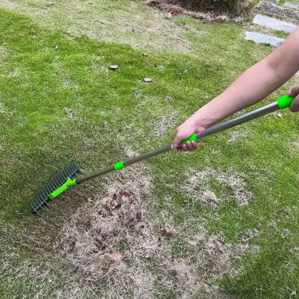 

Stainless Steel Detachable Lawn Thatch Rake Durable Removable Couch Grass Rake Versatile Combs Turf Garden Leaf Rake