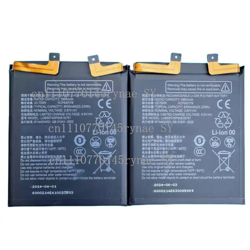Genuine 6000mAh Battery Li3959T45P8h816761 Battery For ZTE Nubia Z60 Ultra NX721J  Phone Replacement Battery Batteria