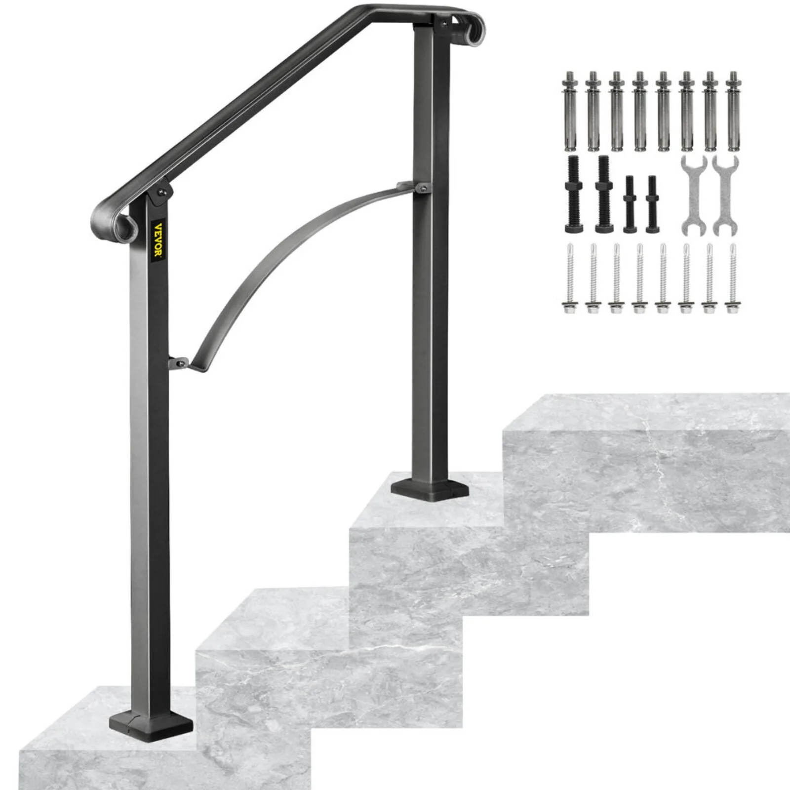 US Iron Handrails, Arches, Pedals, Handrails, Stair, Suitable for Outdoor E with 2 or 3 Steps-