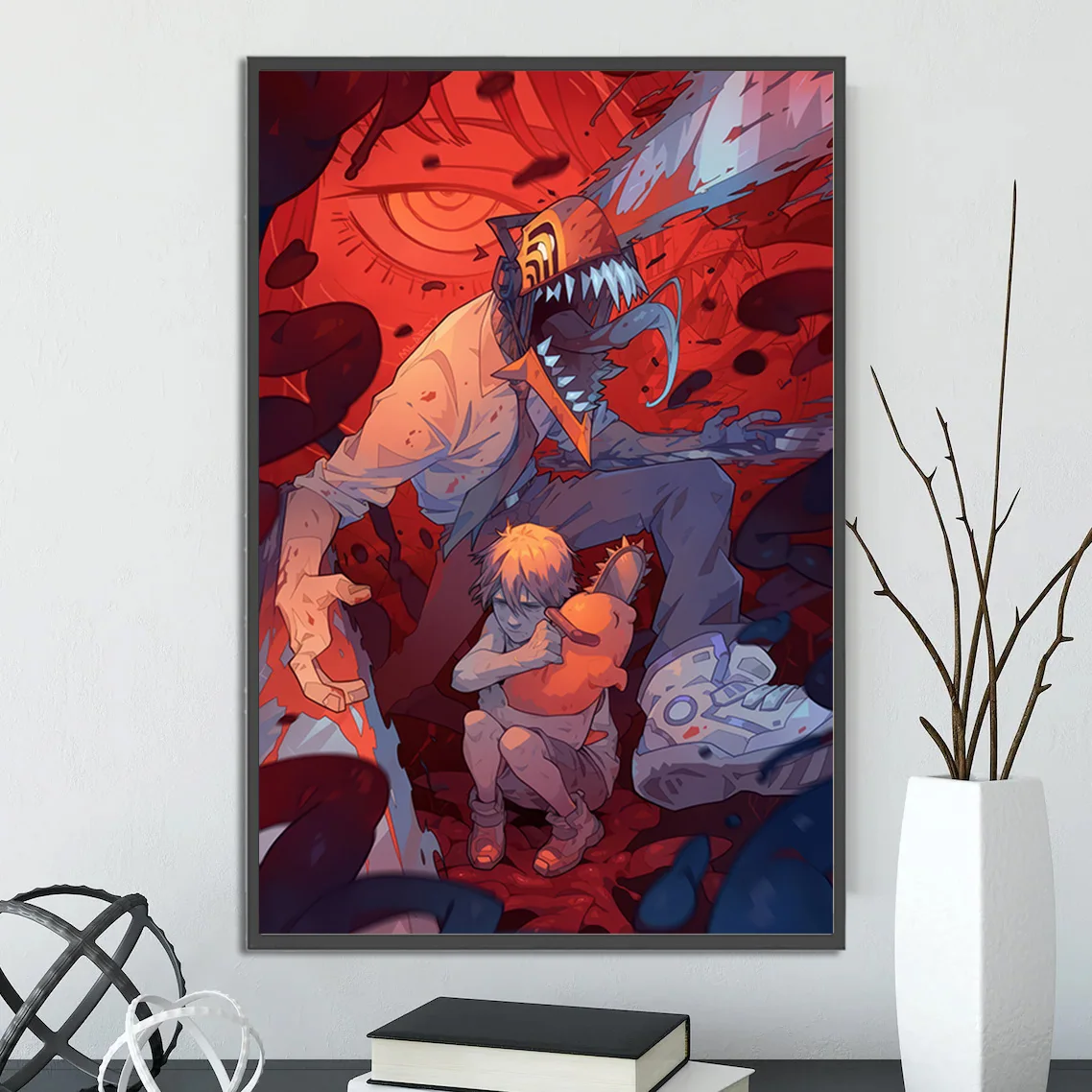 Chainsaw Man Self-adhesive Poster Wallpaper Figures Home Decoration Painting Wall Art Bedroom Cartoons Computer Room Anime Decor