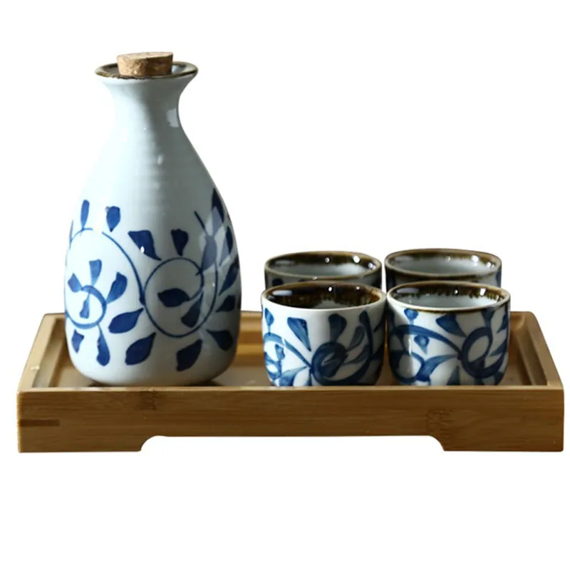 Ceramic Wine Set Japanese Ceramic White Sake Pot  Handmade Tea Cup Water Ware Home Kitchen Bar Decoration Supplies Drinkware