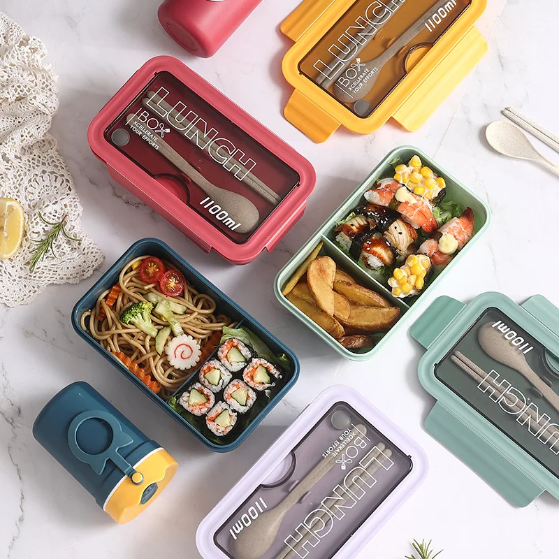 Cross-Border Foreign Trade Japanese Lunch BoxlunchboxLunch Box Microwaveable Separated Large Capacity Student Bento Box