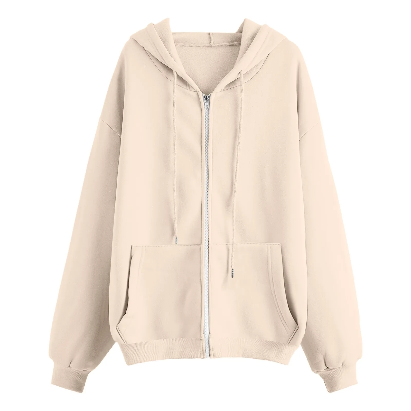 Veste à capuche zippée pour femme, cardigan à manches longues, poche Wstring, sweat-shirt coréen, vêtements de sport décontractés, document solide, proximité, Y2K