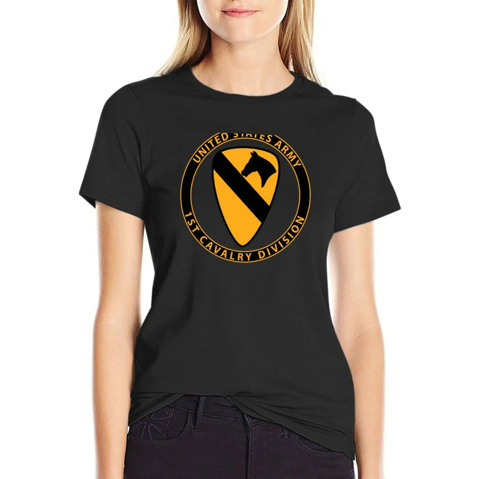 

1st Cavalry Division T-Shirt tops animal prinfor tees female tight shirts for Women