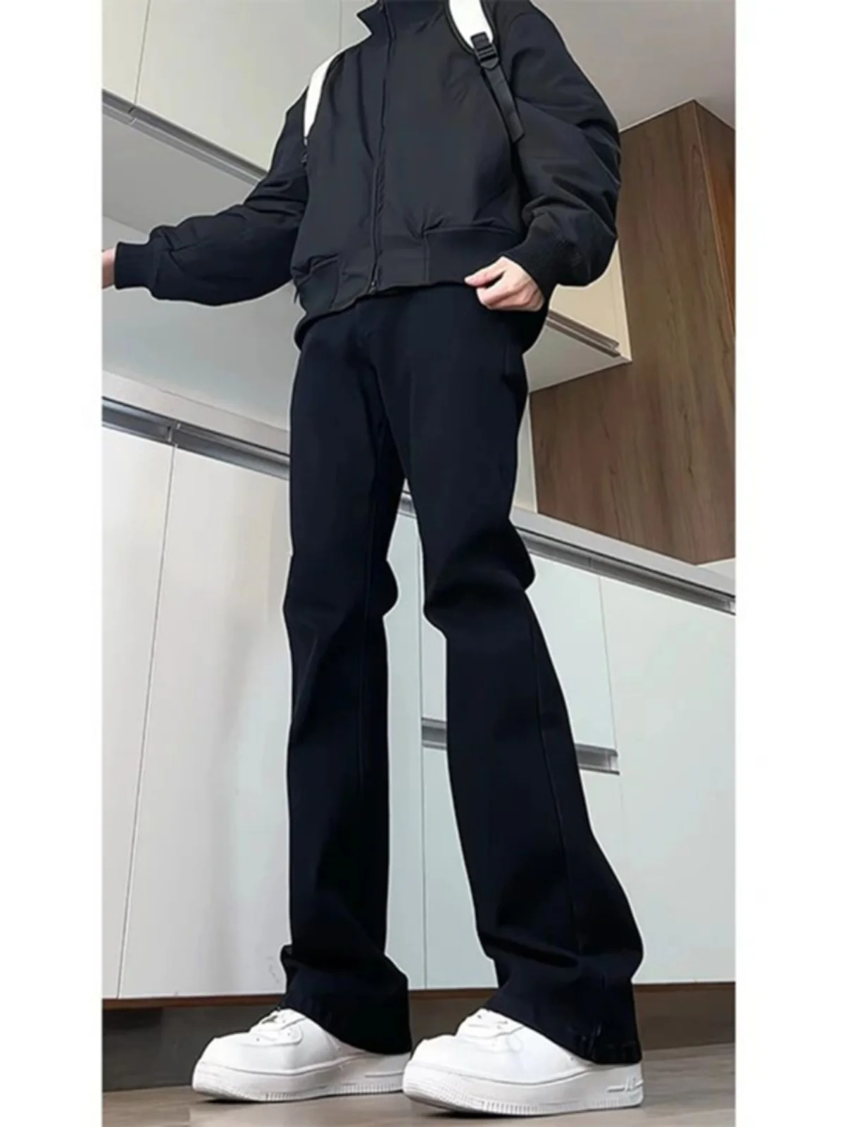 

Мужские джинсы Pure Bla Fce с прямым кроем и подкладкой, зауженные, с высокой талией, для осени и зимы