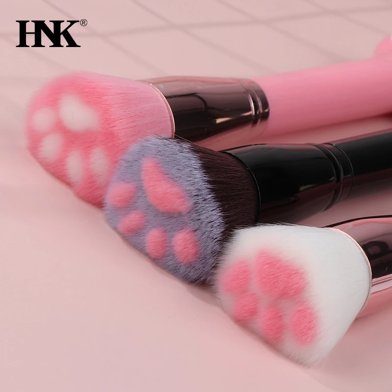 1Pc Cute Cat Claw Paw Women Makeup Soft Fibre Wooden Brush Loose Powder Blush Contour Face Make Up Foundation Repair Brush Tool