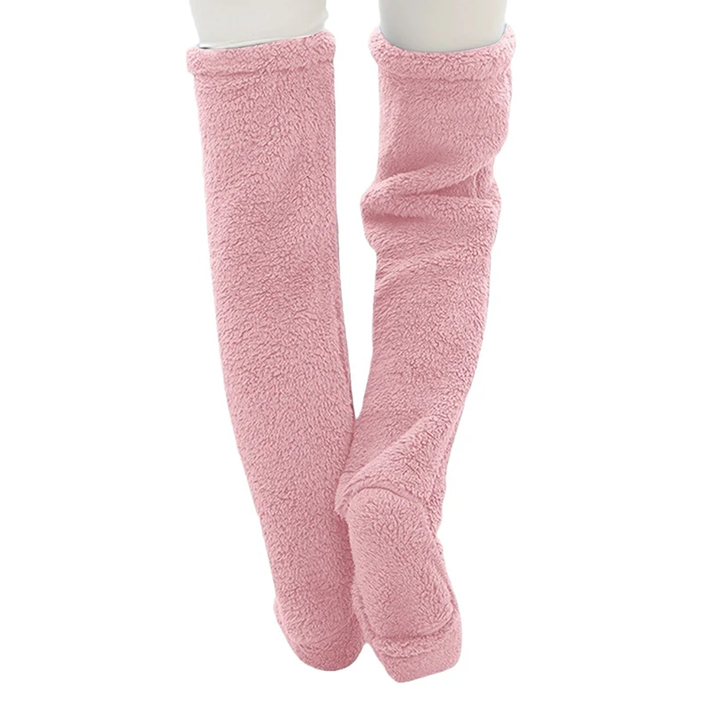 A Pair Of Floor Stockings Plush Long Tube Socks, Knee Pads, Warm High Tube Shoes And Socks