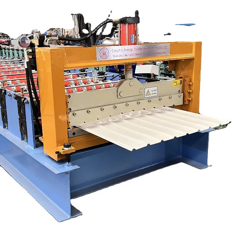 Customized High Speed Trapezoidal Tile Roll Forming Machine Motor Gear Bearing Pump Roof Use Delta PLC Control 0.3-0.8mm Thickne