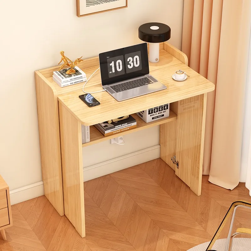 Solid wood computer desk bedroom household small apartment bedside simple writing folding desk student study table desk