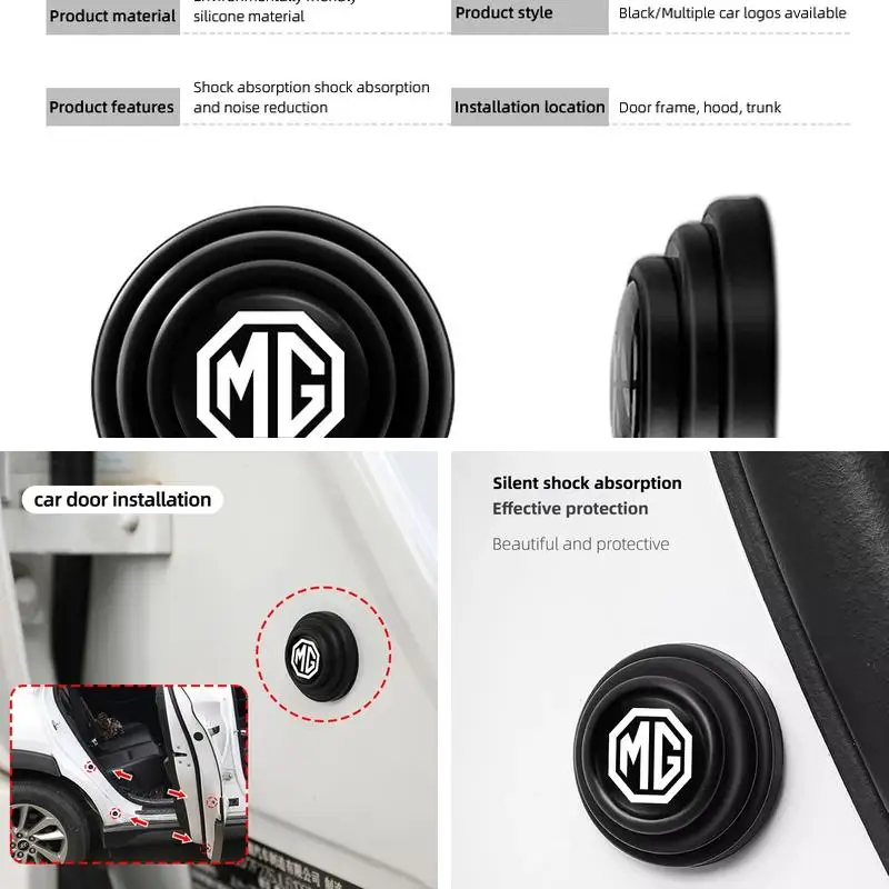 Car Door Shock Absorber Buffer Stickers For MG ZS EV HS GT One, MG Logo Door Closing Noise Reduction Damper Pads Auto Interior A