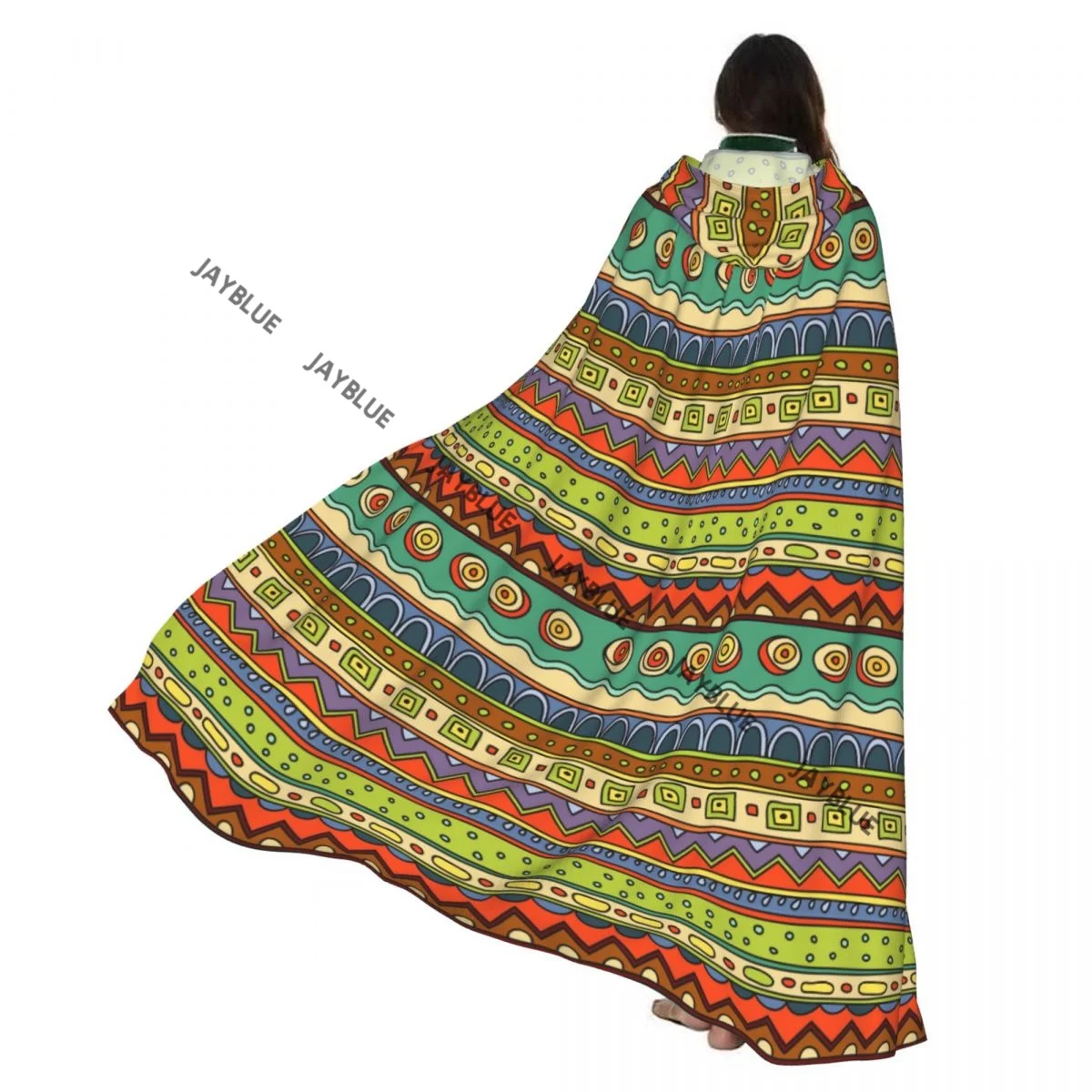

Hooded Cloak Unisex Cloak with Hood Ethnic Ornament Cloak Vampire Witch Cape Cosplay Costume