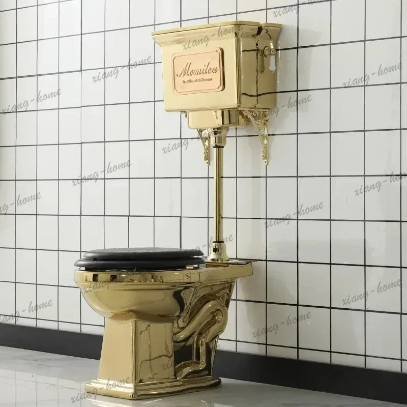 Meijing industrial style retro metal toilet old-fashioned high-water drawstring wall-mounted tank toilet