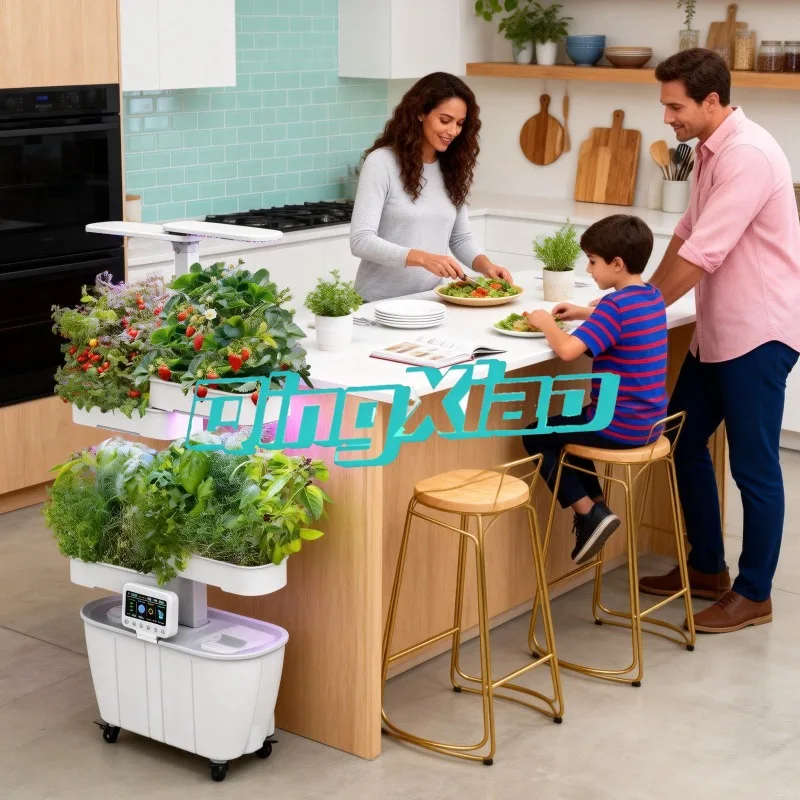 Smart Vertical Hydroponic Grow Tower With App Control LED Grow Light For Indoor Herbs Strawberries Tomatoes Vegetables