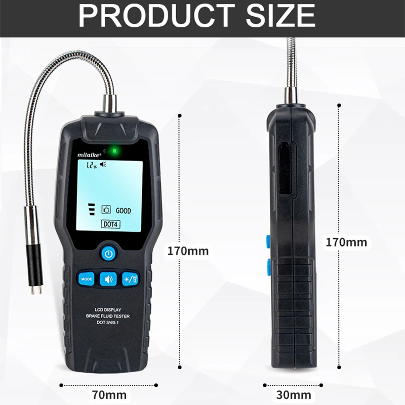 Digital Car Brake Oil Testing Tool Engine Oil Tester Auto Oil Quality Detector Gas Analyzer Brake Fluid Tester Inject Checker