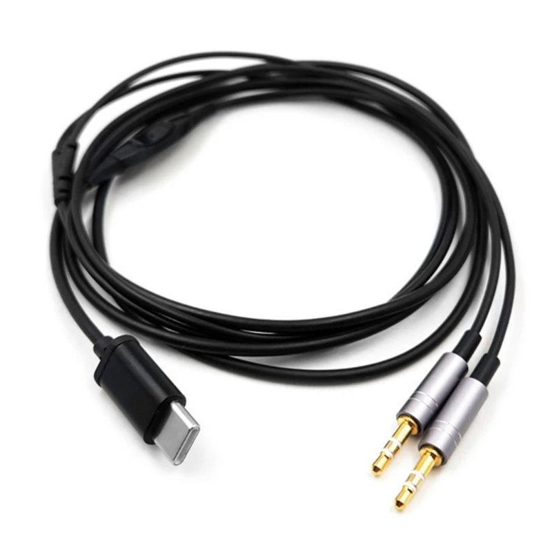 R91A Replace Lost or Damaged Type C to 2.5mm Headphone Cable with Mic for H1707 HE400i HE400S Headphone OFC Cores Wire