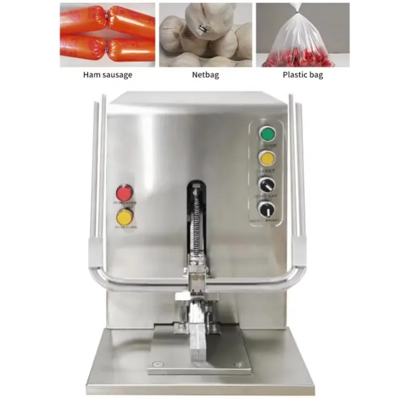 Automatic Pedal Induction Sealing Sausage Clip U Clips Used Machine Fruit And Vegetable Mesh Bag Packing Clipping Machine