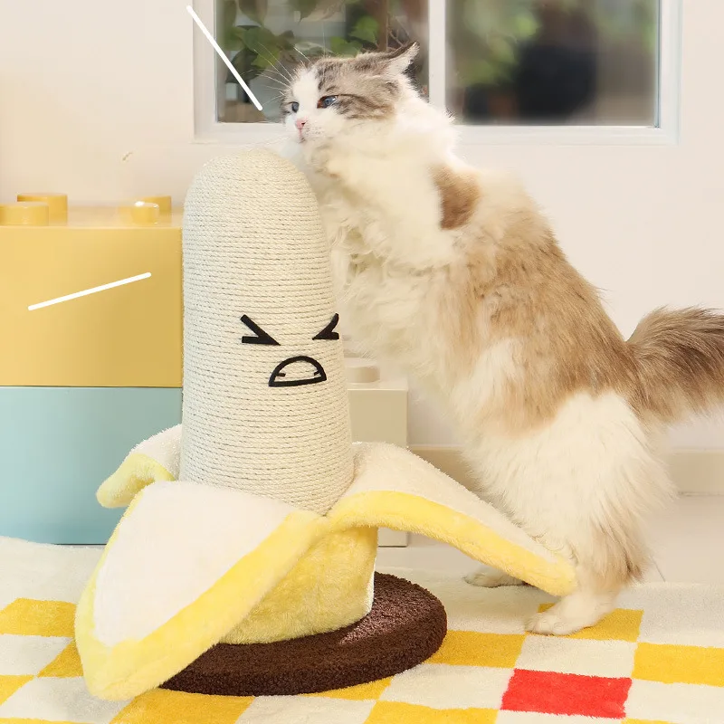 

Banana Cat Scratching Board Versatile Cute Sisal Cat Scratching Post Durable No Shedding Claw Grinding Self Play Pet Toy
