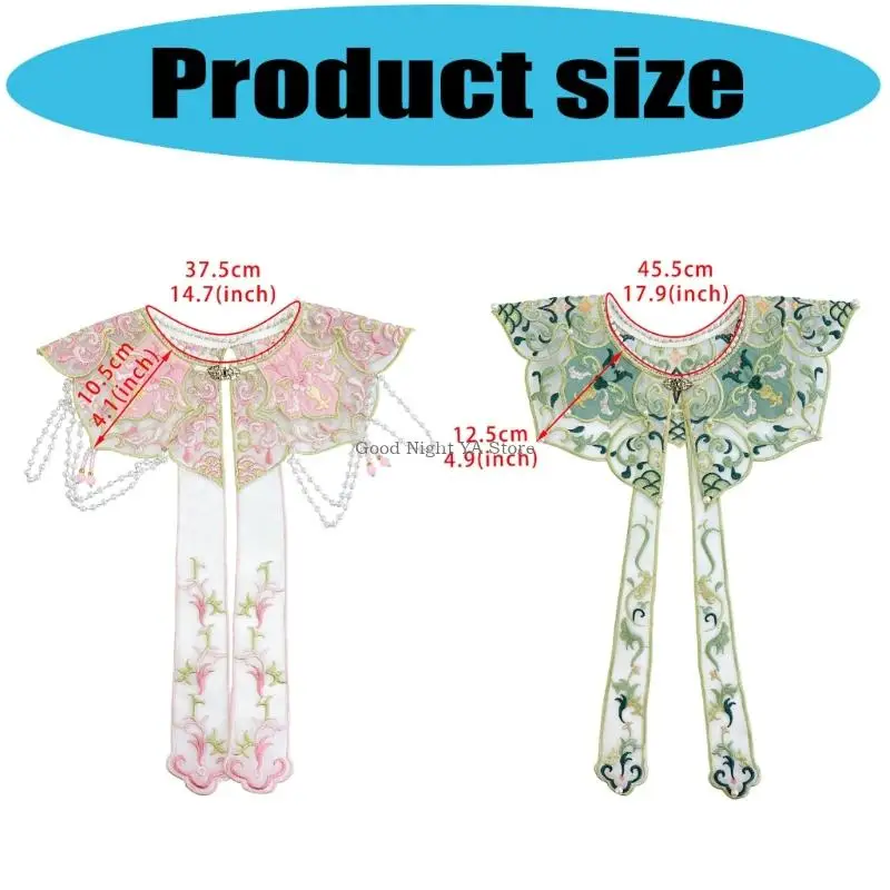 Stylish Chinese Embroidered Shoulder Cover Polyester Fabric Texture Cloth Accessory Suitable for Cloth Enthusiasts