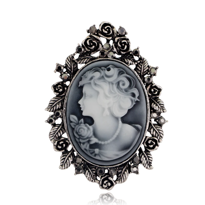 Elegant Style Vintage Victorian Design Queen\'s Cameo Antique Wedding Beauty Brooch Pin Jewelry Gift