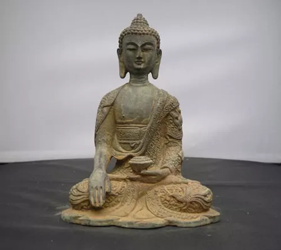 Antique buddhism Joss pure bronze sakyamuni Amitabha buddha Old Statues