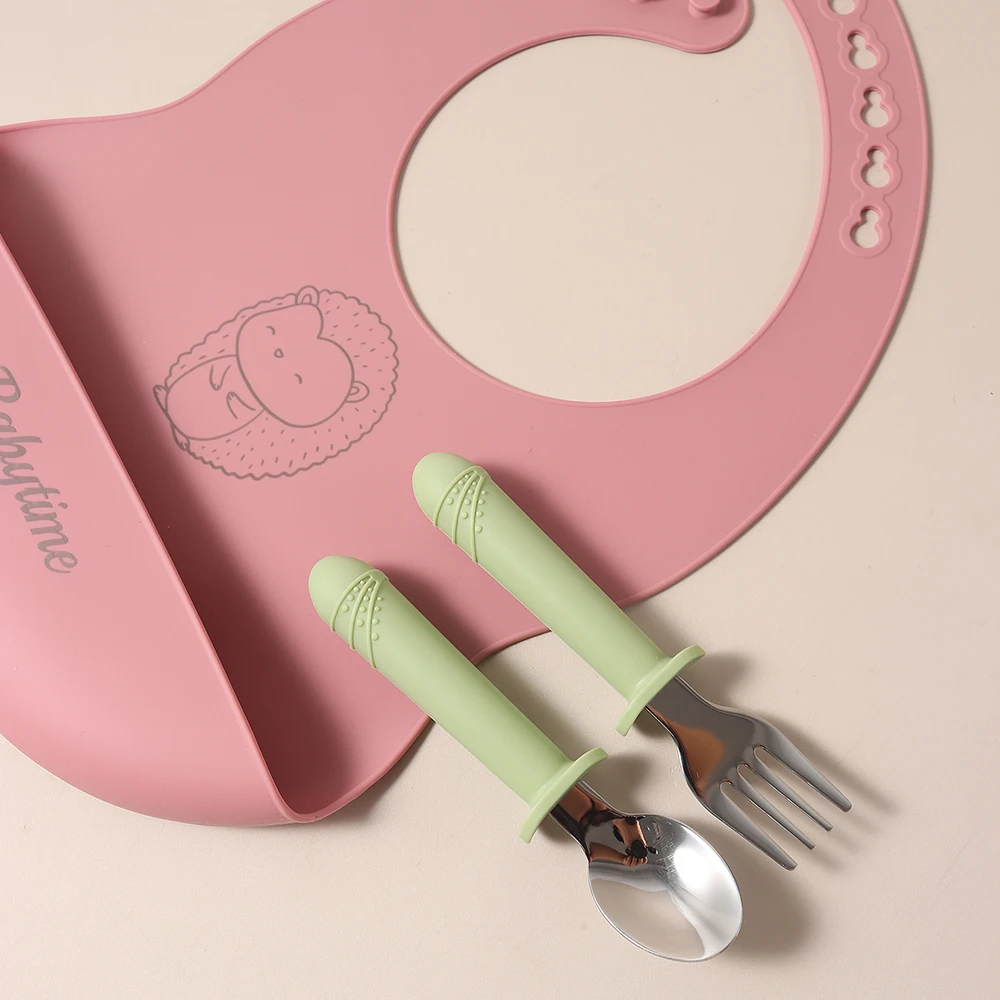 Juego de tenedor y cuchara de  - Baby Food Utensils Set reseña y precio