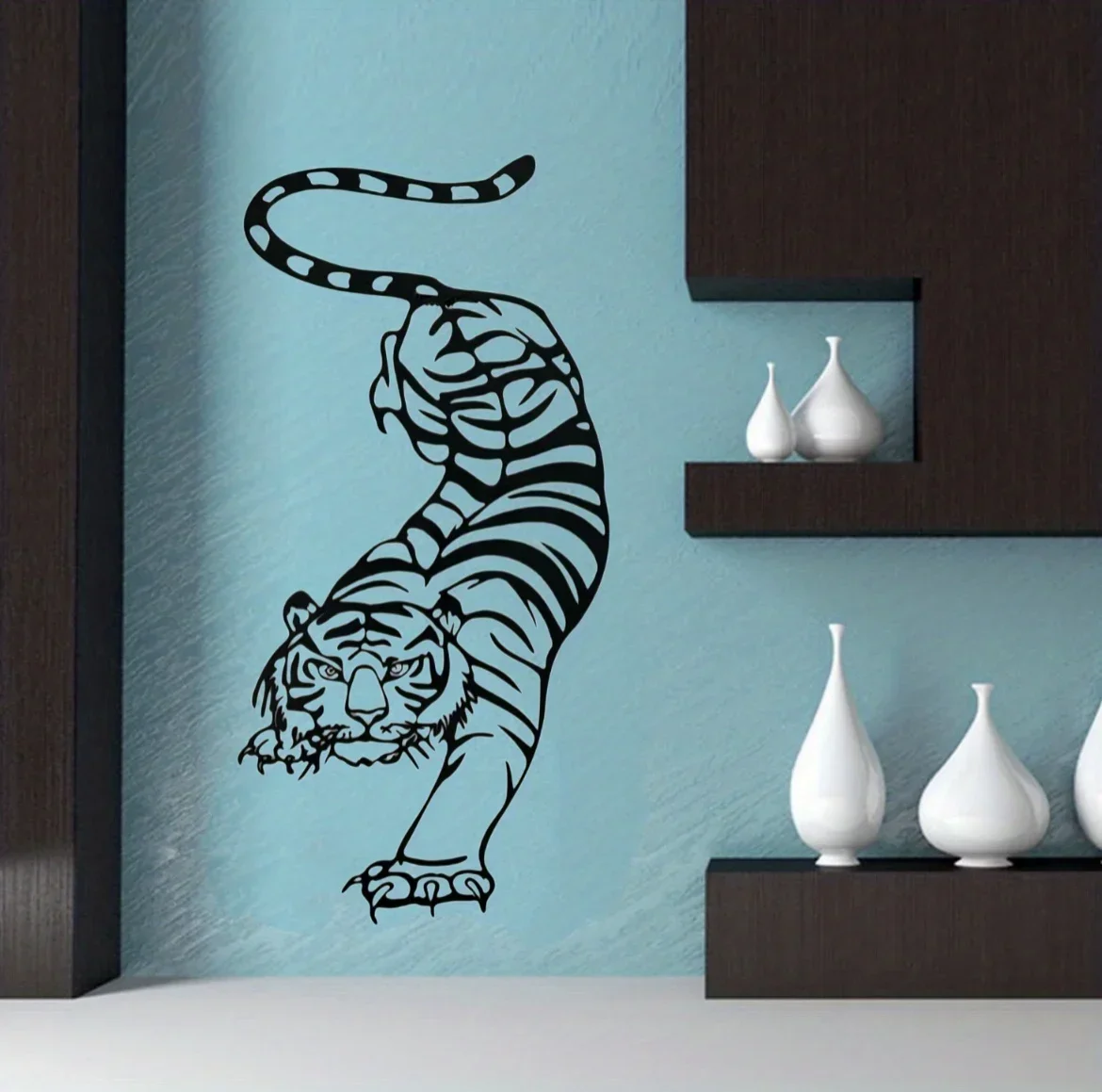 CIFBUY Deco Black Beast Tiger decorazione della casa soggiorno camera da letto studio carta da parati impermeabile rimovibile regalo ideale per l'inaugurazione della casa W