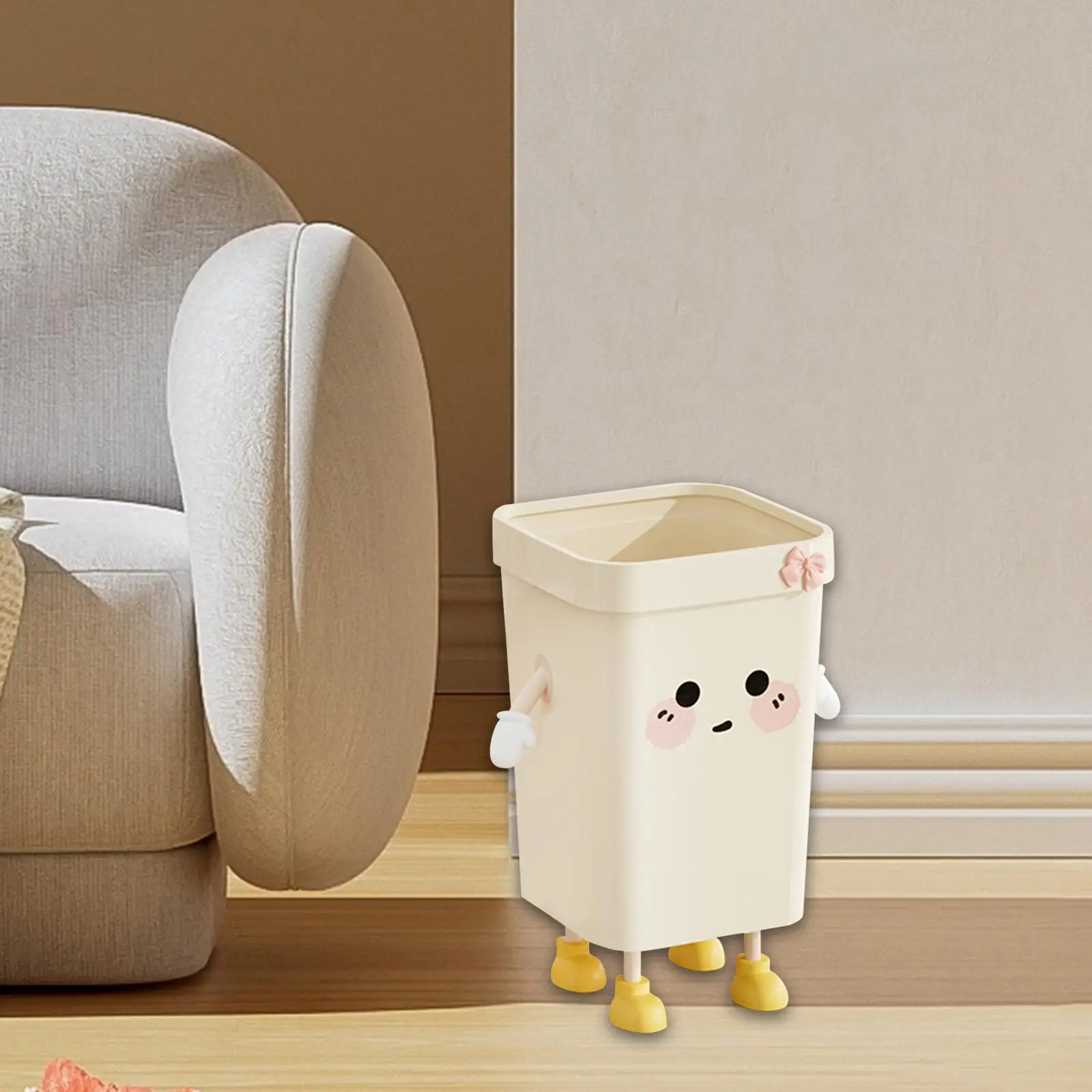 Trash Can Waterproof Modern Dustbin Wastebasket for Toilet Entryway Bedroom