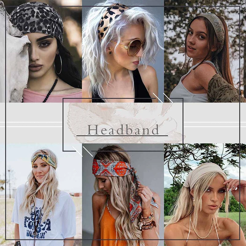 Bohemian Style Headbands For Women Non Slip Turban Head Band Elastic Hair Bands For Women Fashion Wraps Accessories