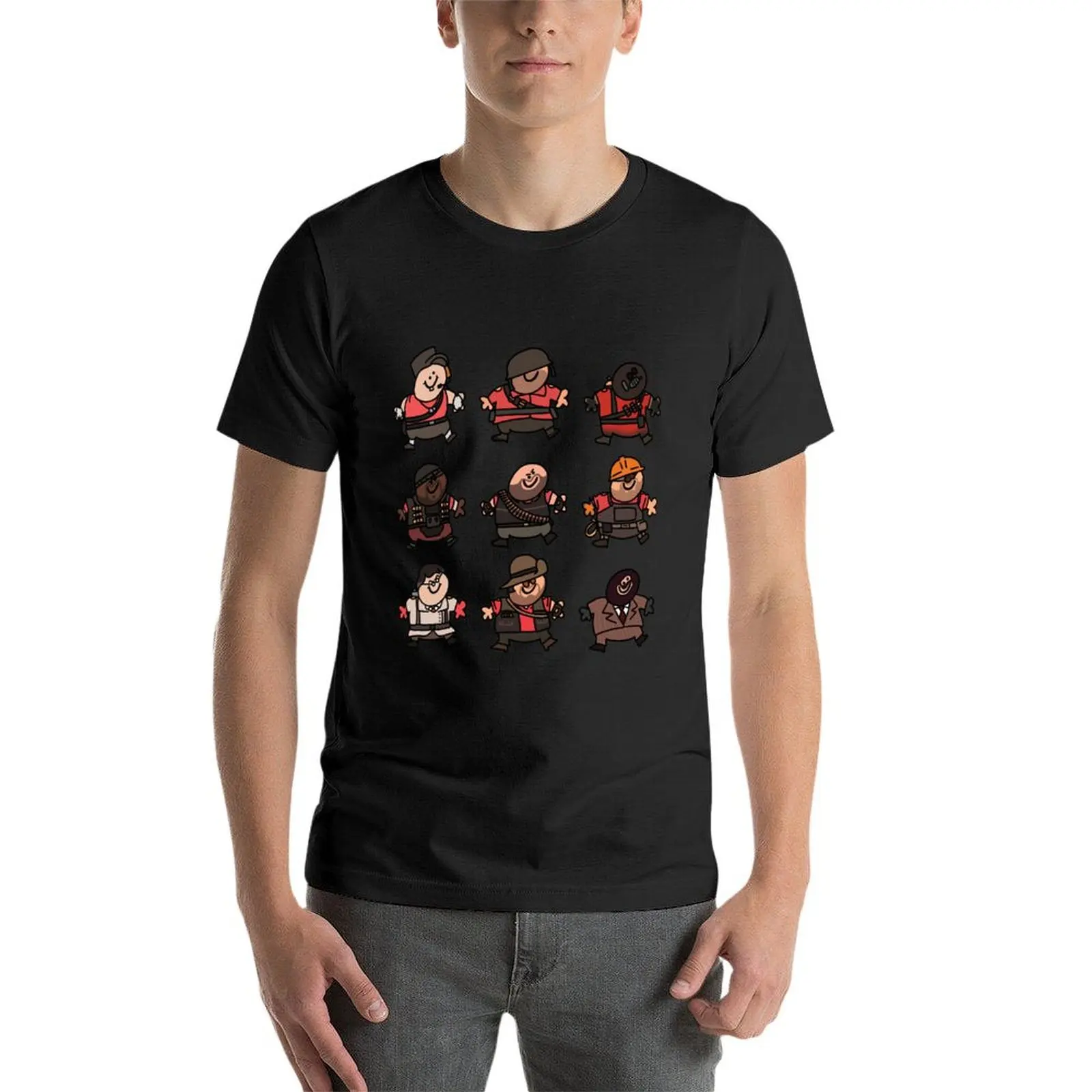 TF2 Red Fren Set T-Shirt sweat funnys black t-shirts for men