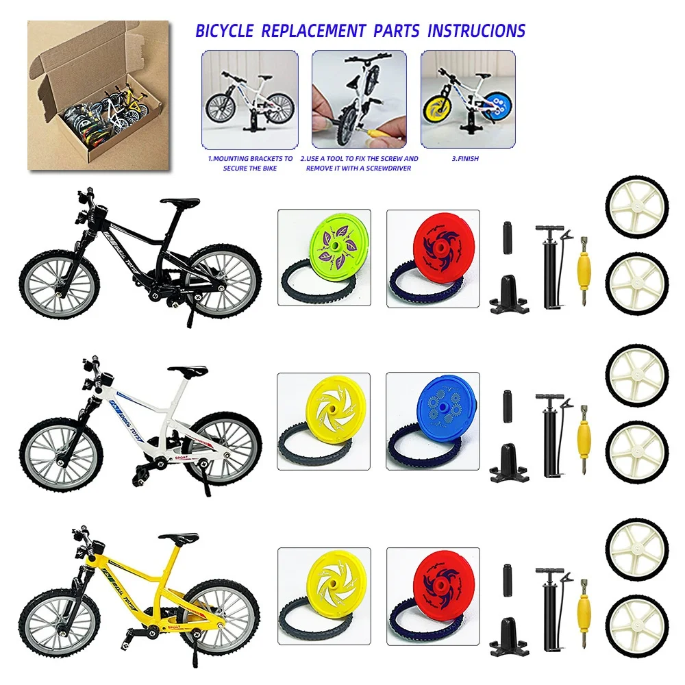 نموذج دراجة صغير مقلد، لعبة دراجة الطريق، تزيين الكيك، منتج قابل للجمع، دراجة ذاتية الصنع بعجلات قابلة للإزالة، مركبة مصنوعة من خليط معدني