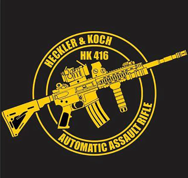 Retro HK416 Automatic Assault Rifle T-Shirt 100% Cotton O-Neck Summer Short Sleeve Casual Mens T-shirt