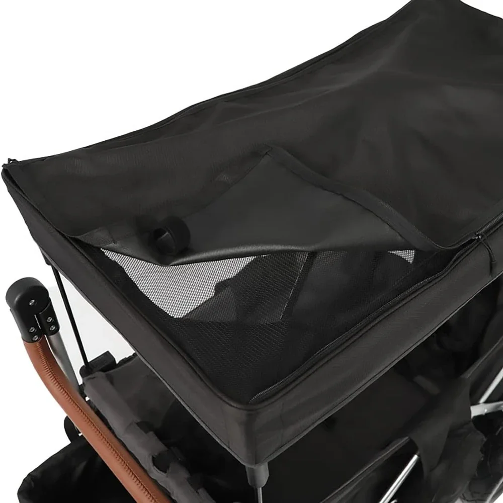 عربة قابلة للطي بمقعدين مع مظلة - عربة محمولة للاستخدام في الهواء الطلق والشاطئ #1