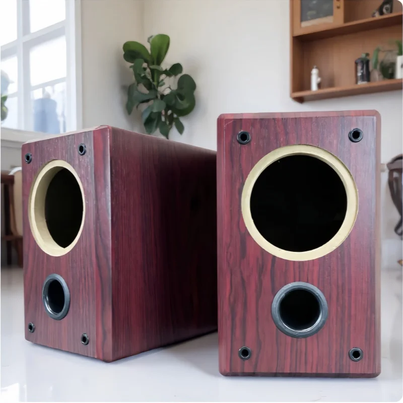 

4-inch Speaker Empty Box,DIY Full Audio Wooden Speaker Housing,Bass-Speaker Box ,1Piece Sound Box,Customizable Hole Diameter