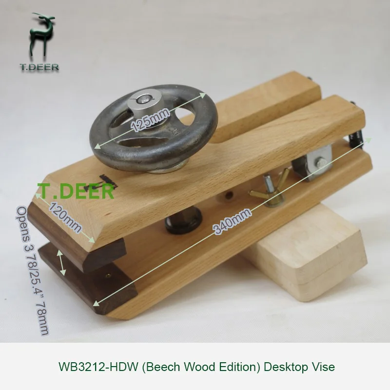 T.DEER Woodworking Vise WB3212 Desktop One-Handed Wheel Multifunctional Bench Vise