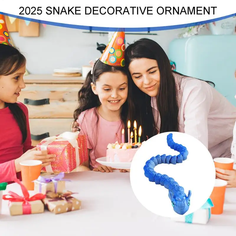 ثلاثية الأبعاد مطبوعة ثعبان لعبة الحسية ألعاب متململة للأطفال المنقولة المشتركة نموذج الحلي 2025 ثعبان سنة سطح المكتب الديكور الشكل ل
