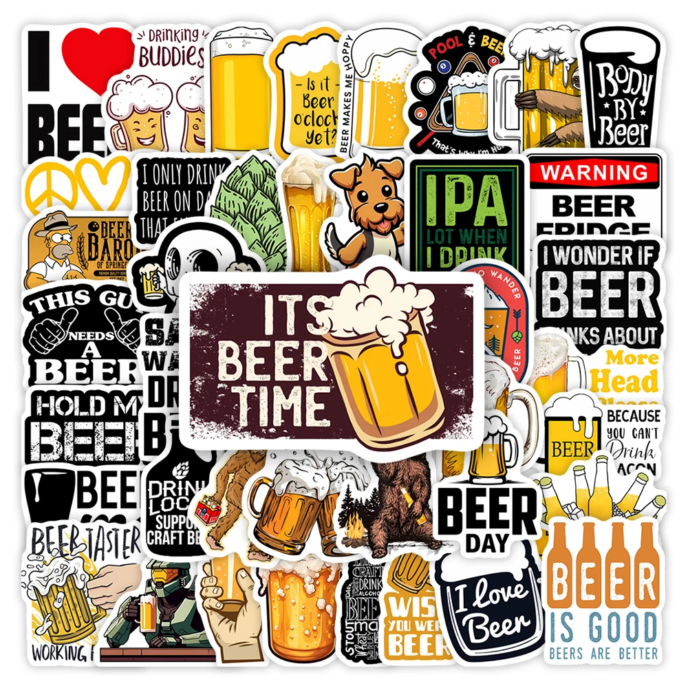 Beer IPA Drinks Stickers DIY Party Gift Toy  Waterproof Graffiti Decal for Laptops Phones Scrapbooks Luggages Bottles Decorative