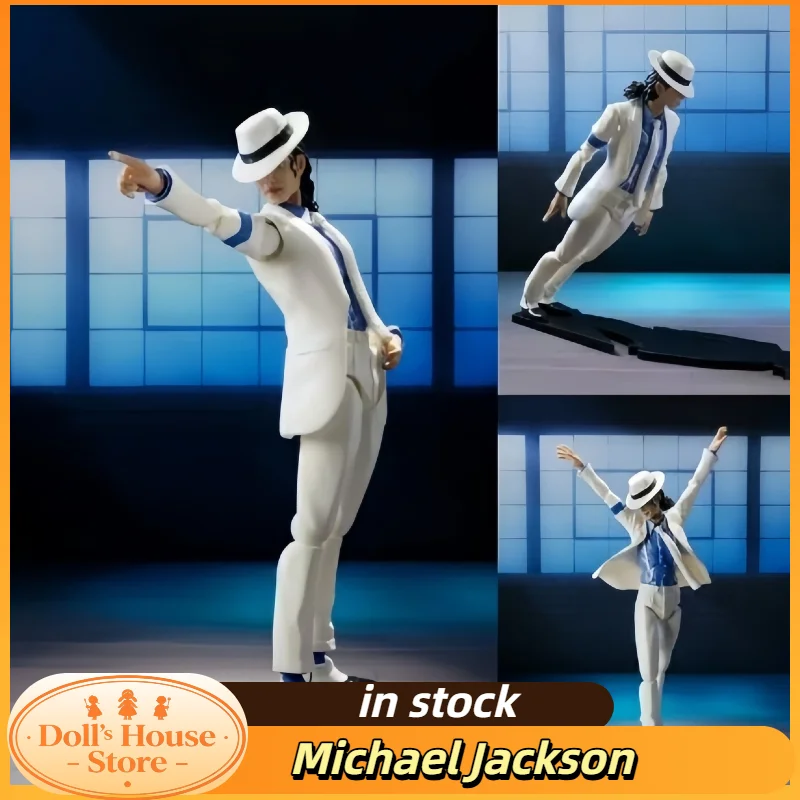 

New Stock Michael Jackson White Clothes Moon Walk Movable Figurine Model Desktop Chassis Ornaments Dolls Gifts Birthday Gifts