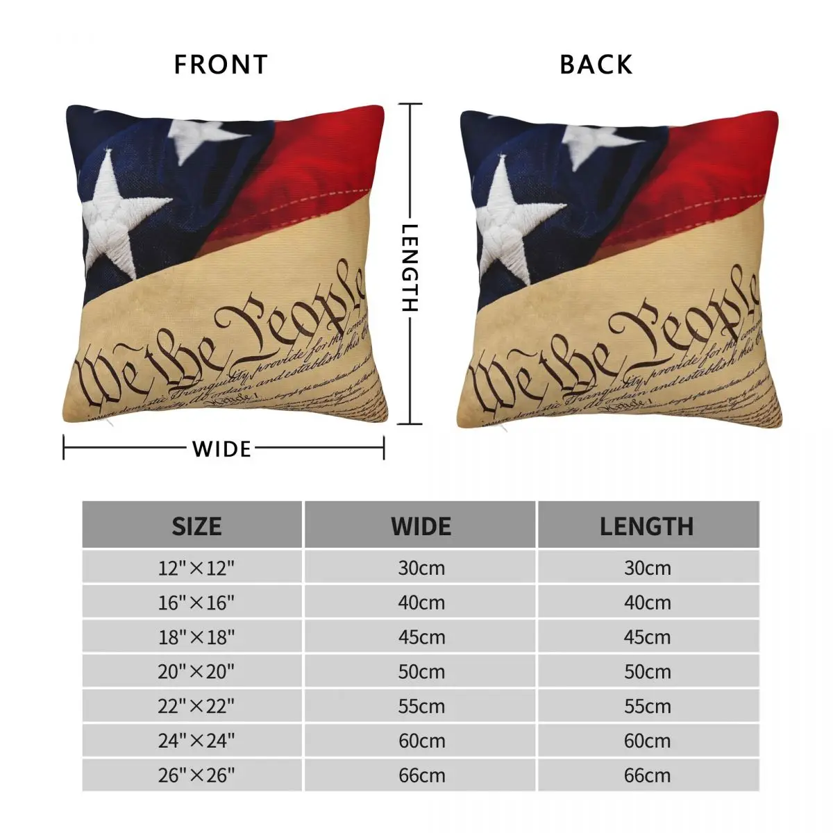 Overhead View Constitution Flag Square Pillowcase Polyester Linen Velvet Creative Zip Decorative Throw Pillow Case Cushion Cover