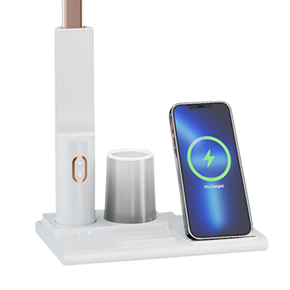 Office Table Lamp with 15 W Wireless Charger for IPhone8-15 Series Airpods 3Pro/2 for Huawei Mate Galaxy Buds/Buds+ FreeBuds2/3