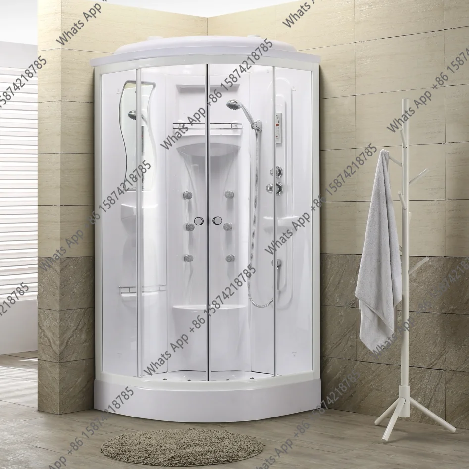Integral shower room, curved white high basin bath room, low basin rectangular bath bathroom