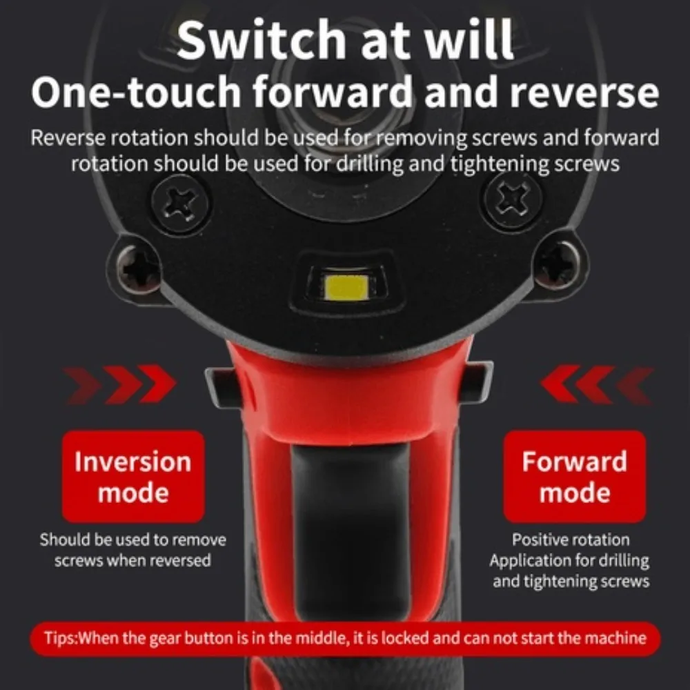 Mamidw Brushless 450N.m Impact Wrench Cordless Driver Large Torque Variable Speed Electric Wrench For 18V Battery, No Battery